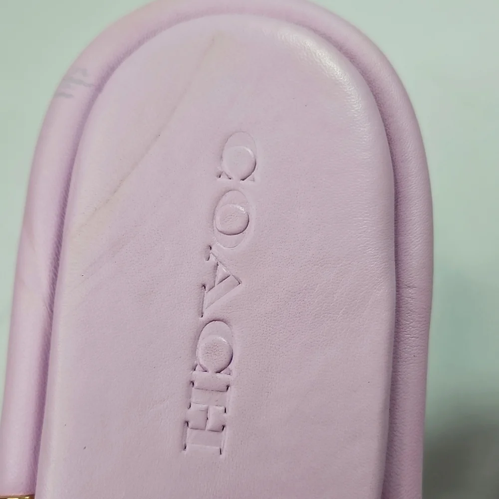 ⭐️COACH💯 BROOKLYN LEATHER SANDAL, VIOLET/LAVENDER COLOR, SIZE 9-B